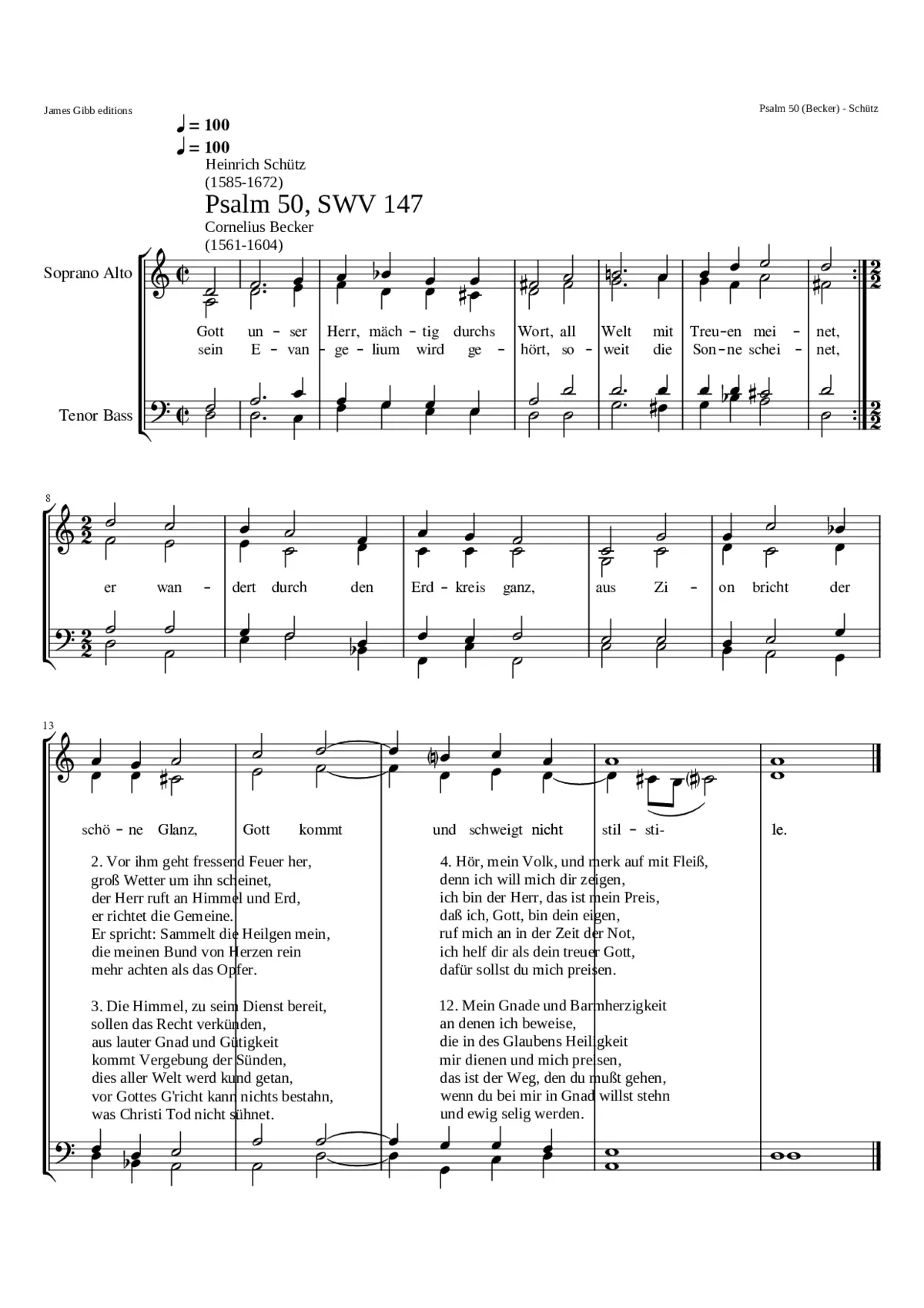 Gott unser Herr mächtig durchs Wort SWV 147 - Page 1