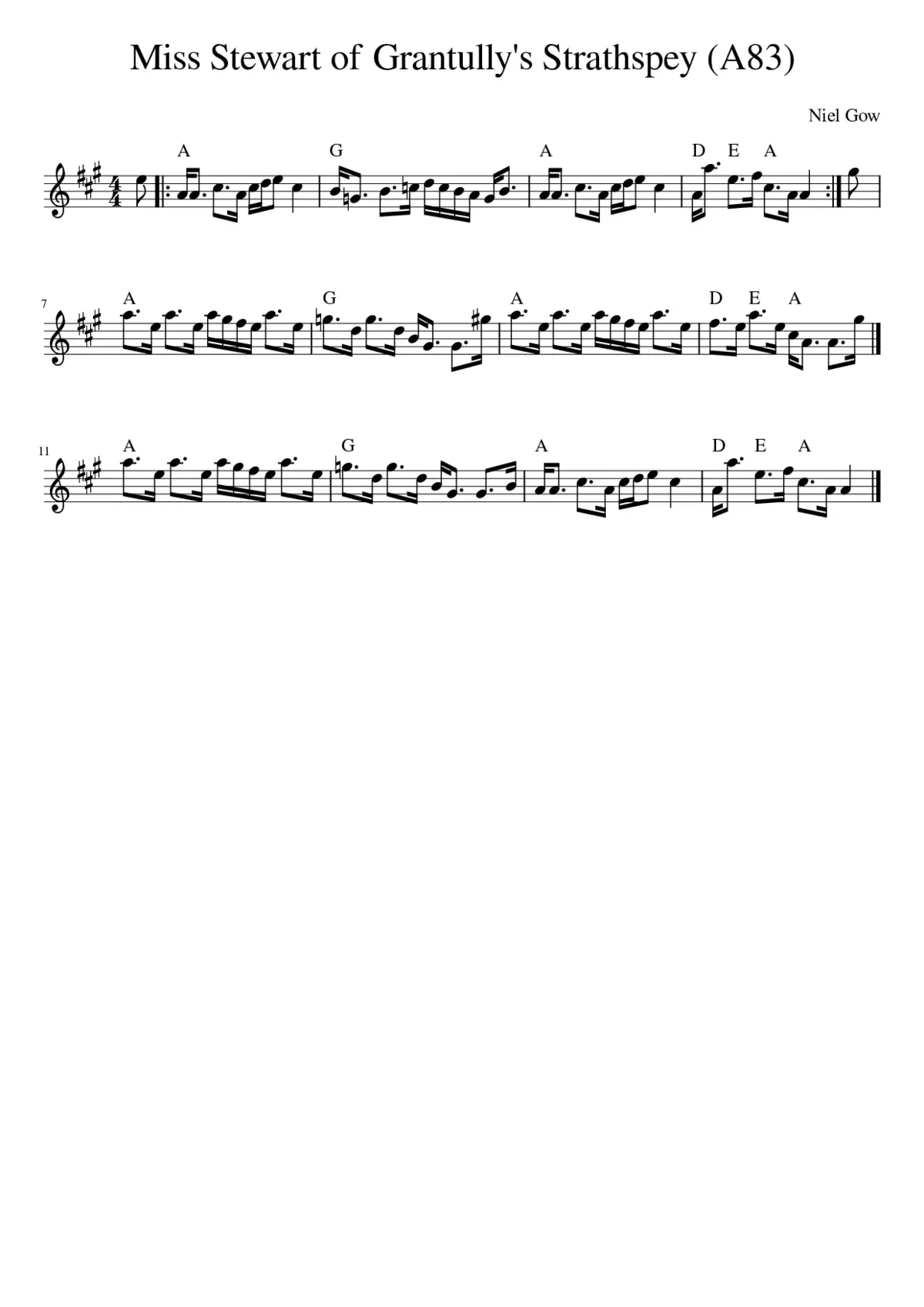 Miss Stewart of Grantully's Strathspey (A83) - Page 1