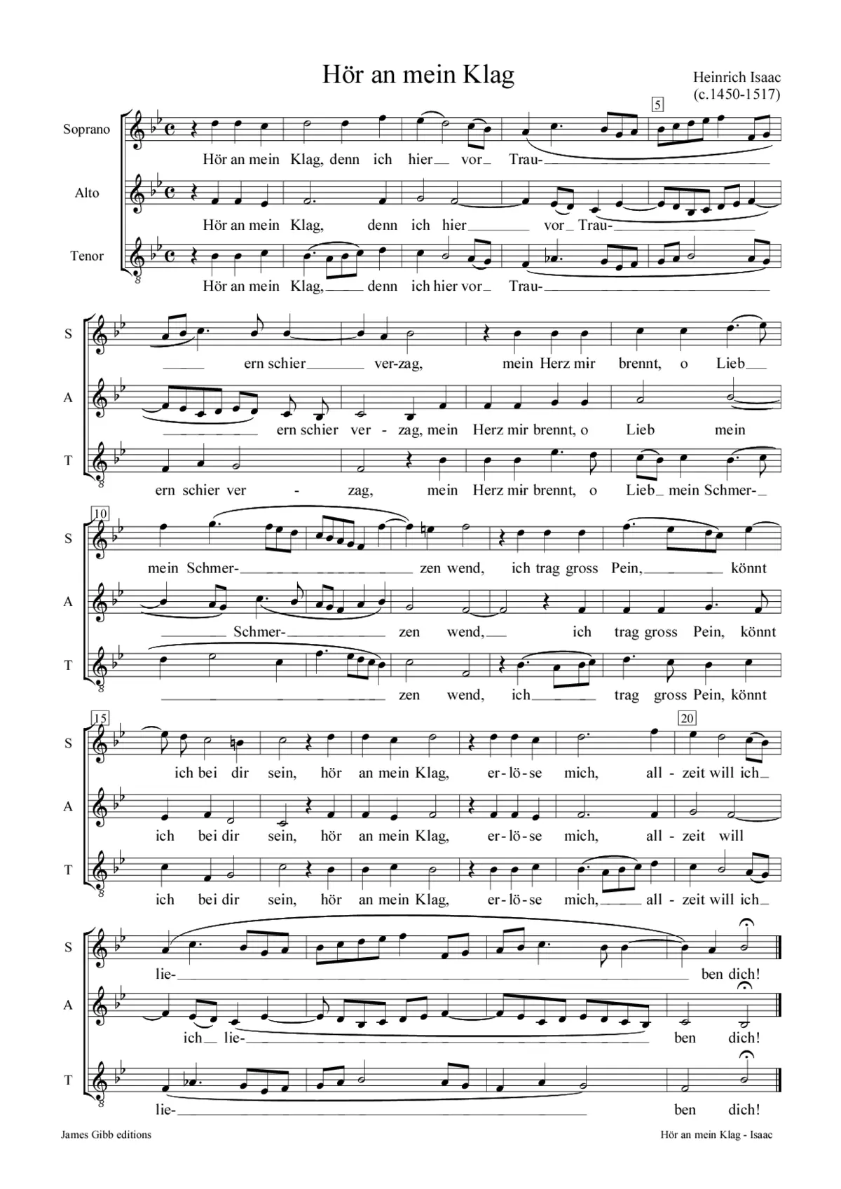 Hör an mein Klag - Page 1