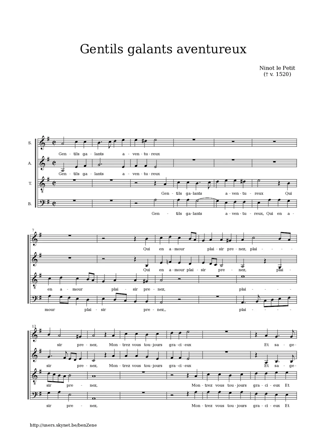 Gentils galants aventureux - Page 1