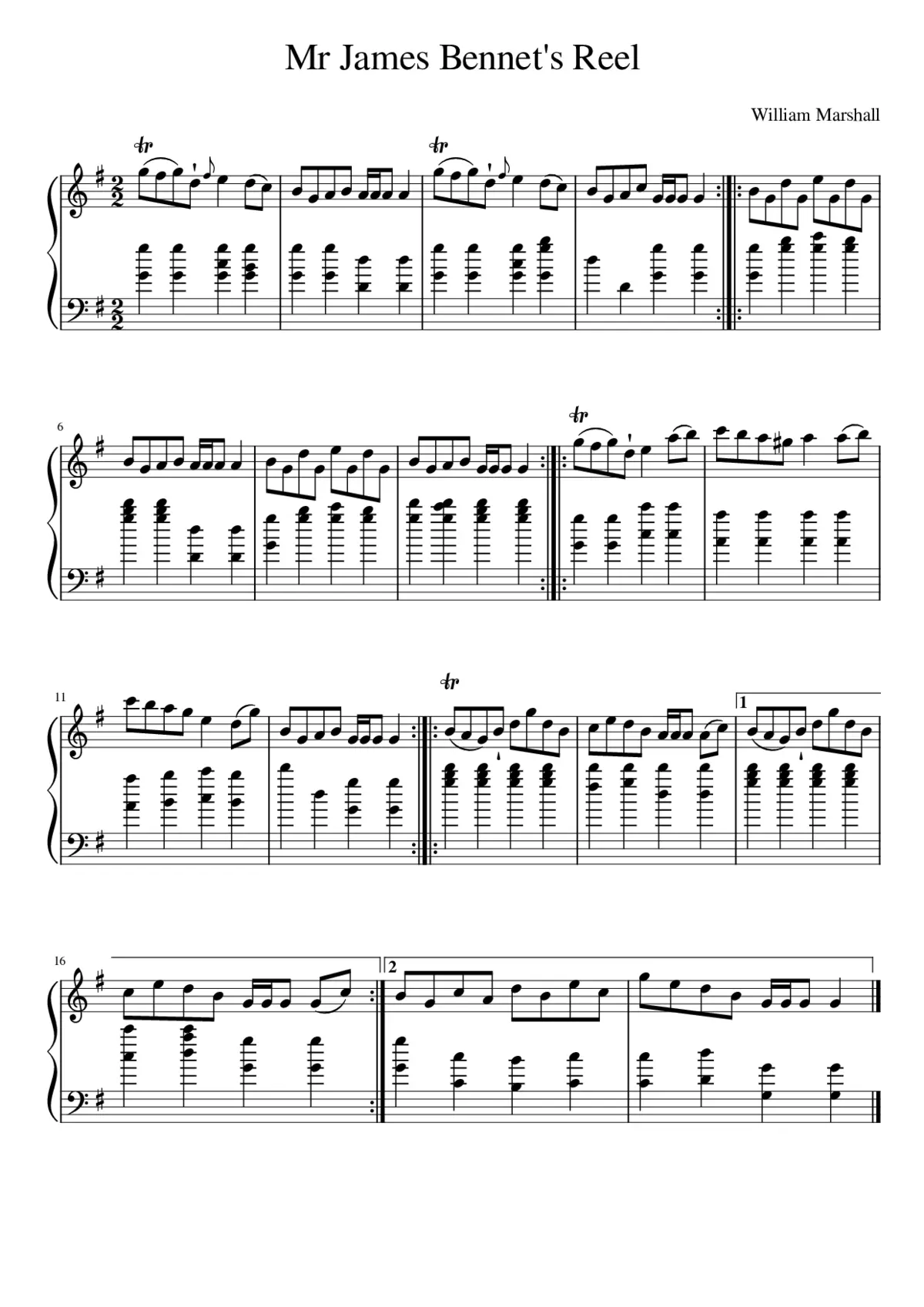 Mr James Bennet's Reel - Page 1