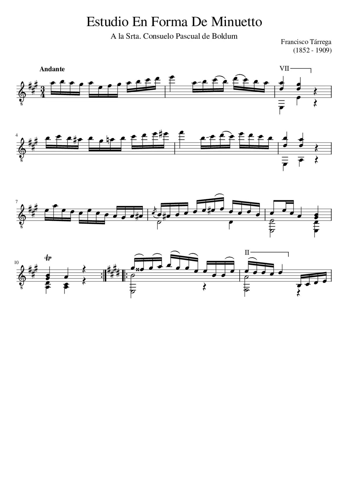 Estudio en forma de Minuetto - Page 1