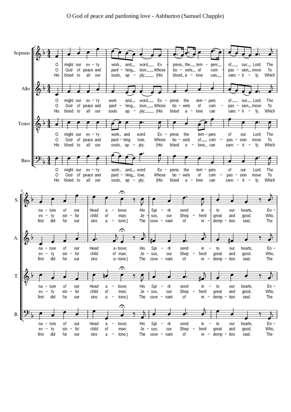 O God of peace and pardoning love - Page 1