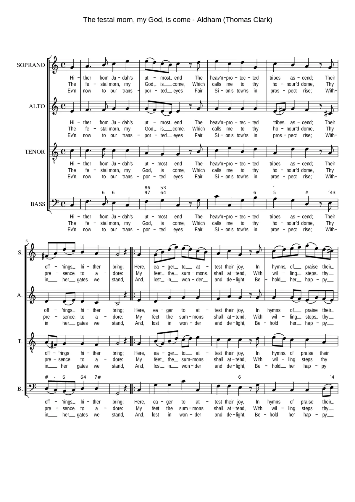 The festal morn my God is come - Page 1