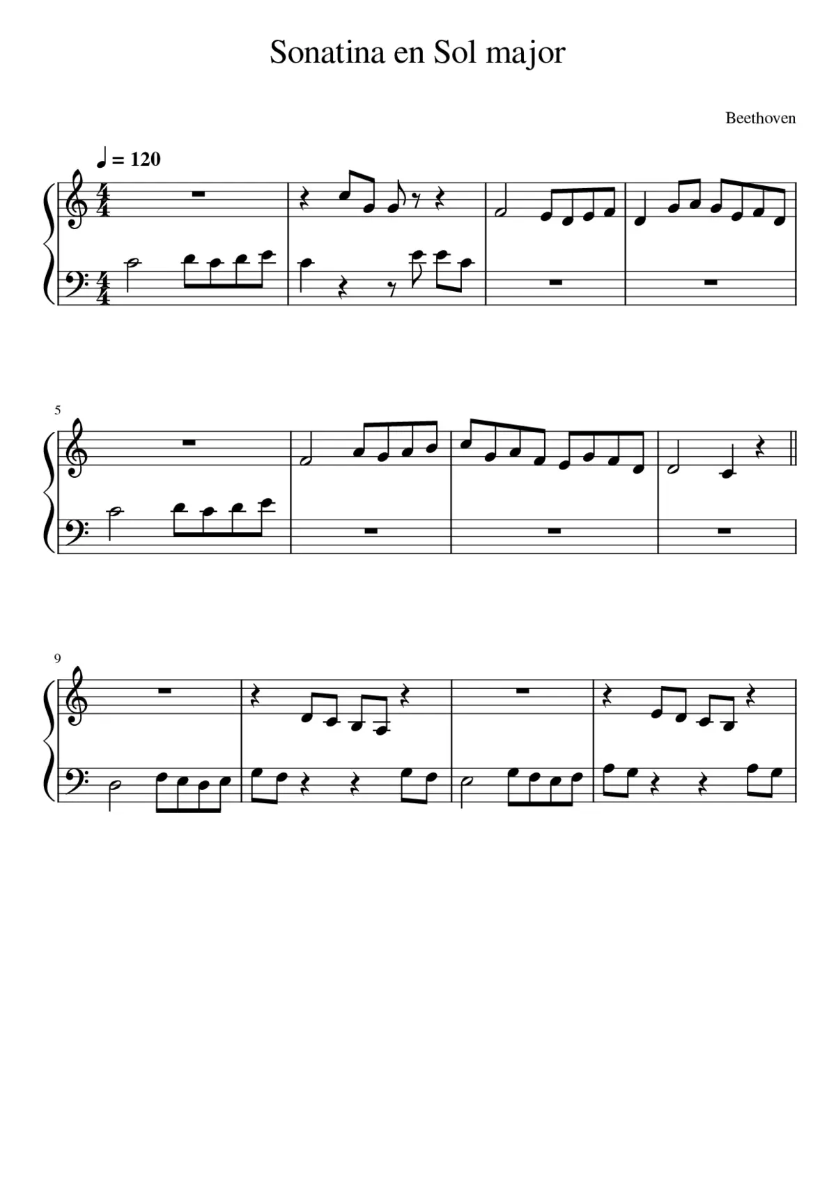 Sonatina en Sol major - Beethoven - Page 1
