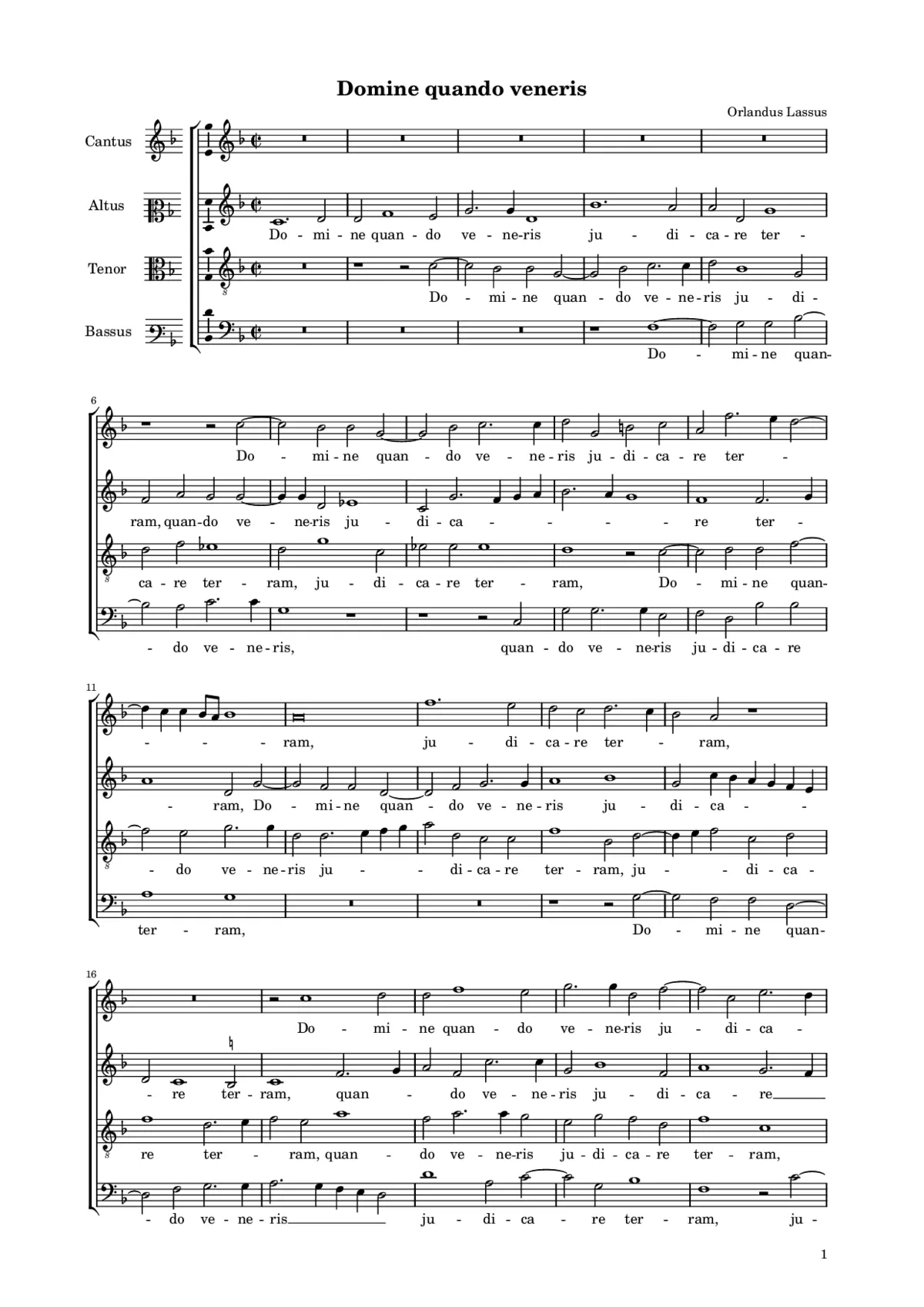 Domine quando veneris a 4 - Page 1