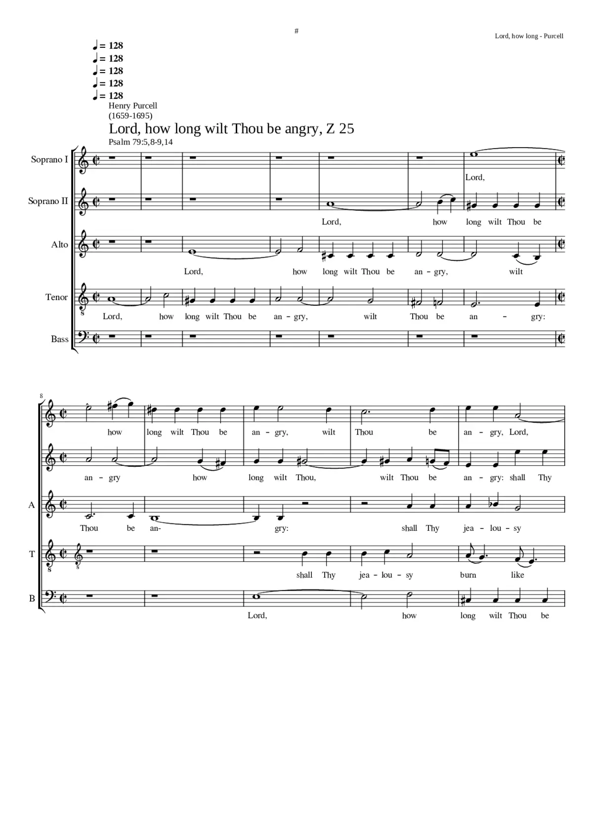 Lord how long wilt thou be angry - Page 1