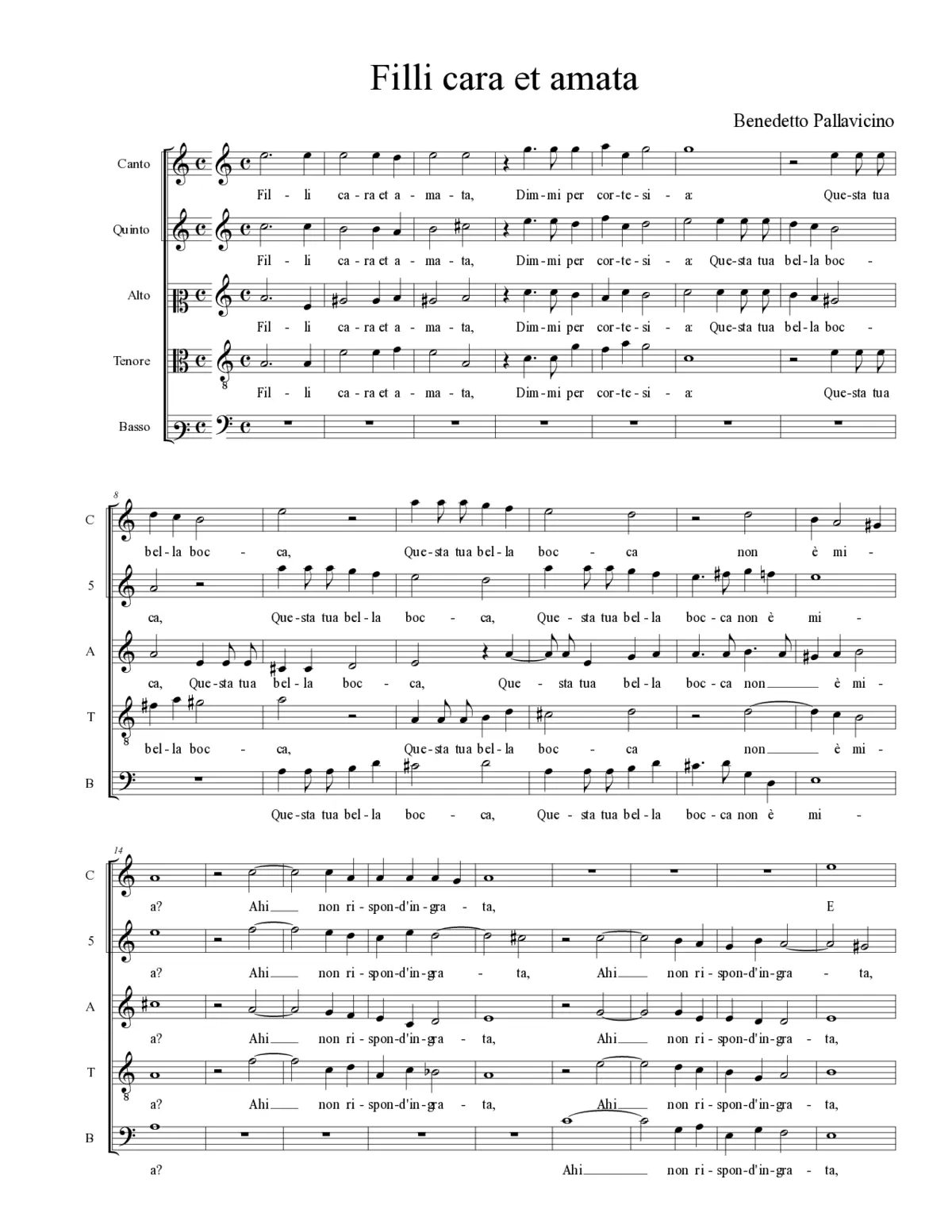 Filli cara et amata - Page 1