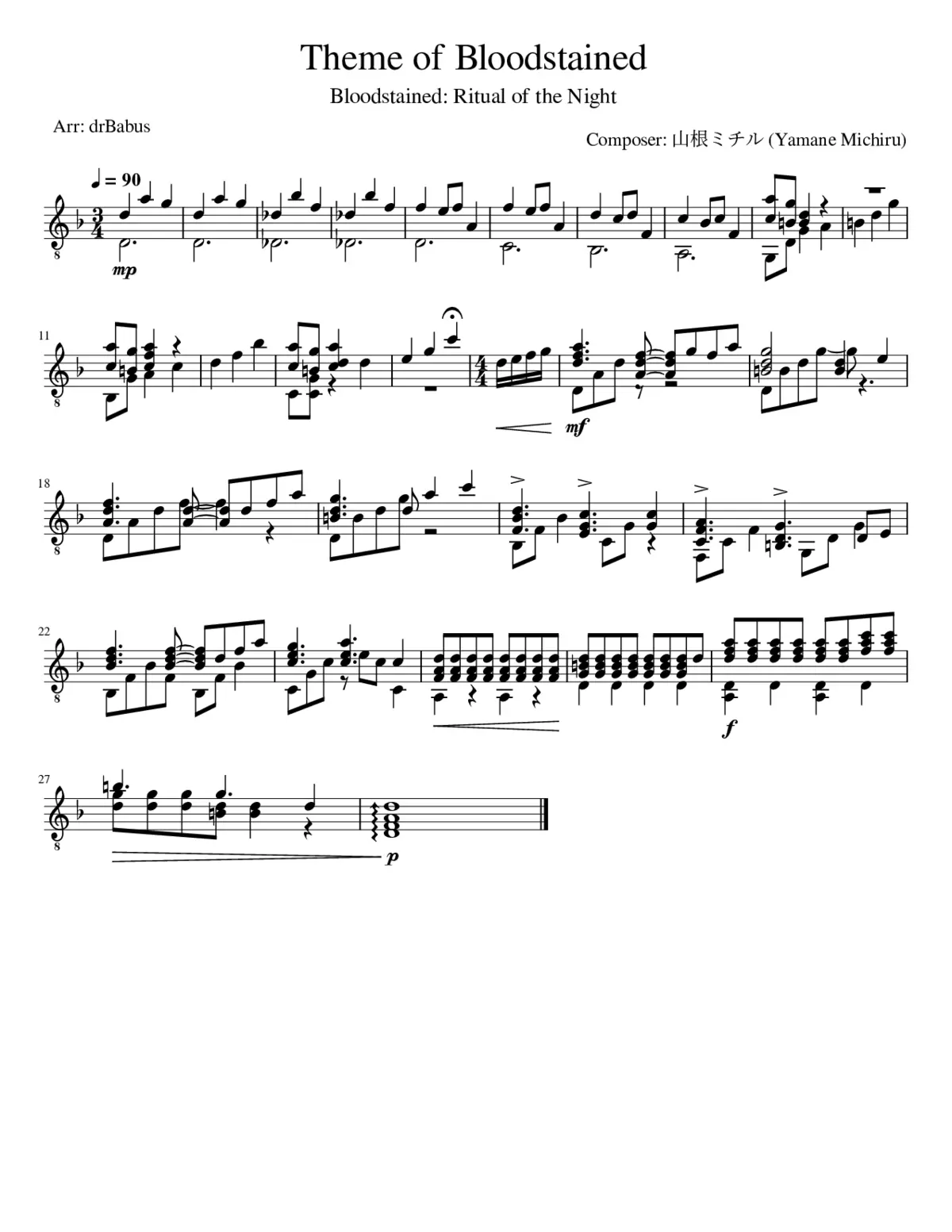 Theme of Bloodstained - Page 1