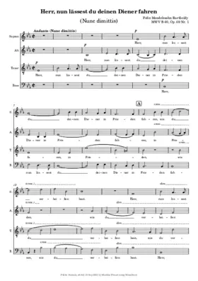 Nunc dimittis, Op. 69, No. 1
