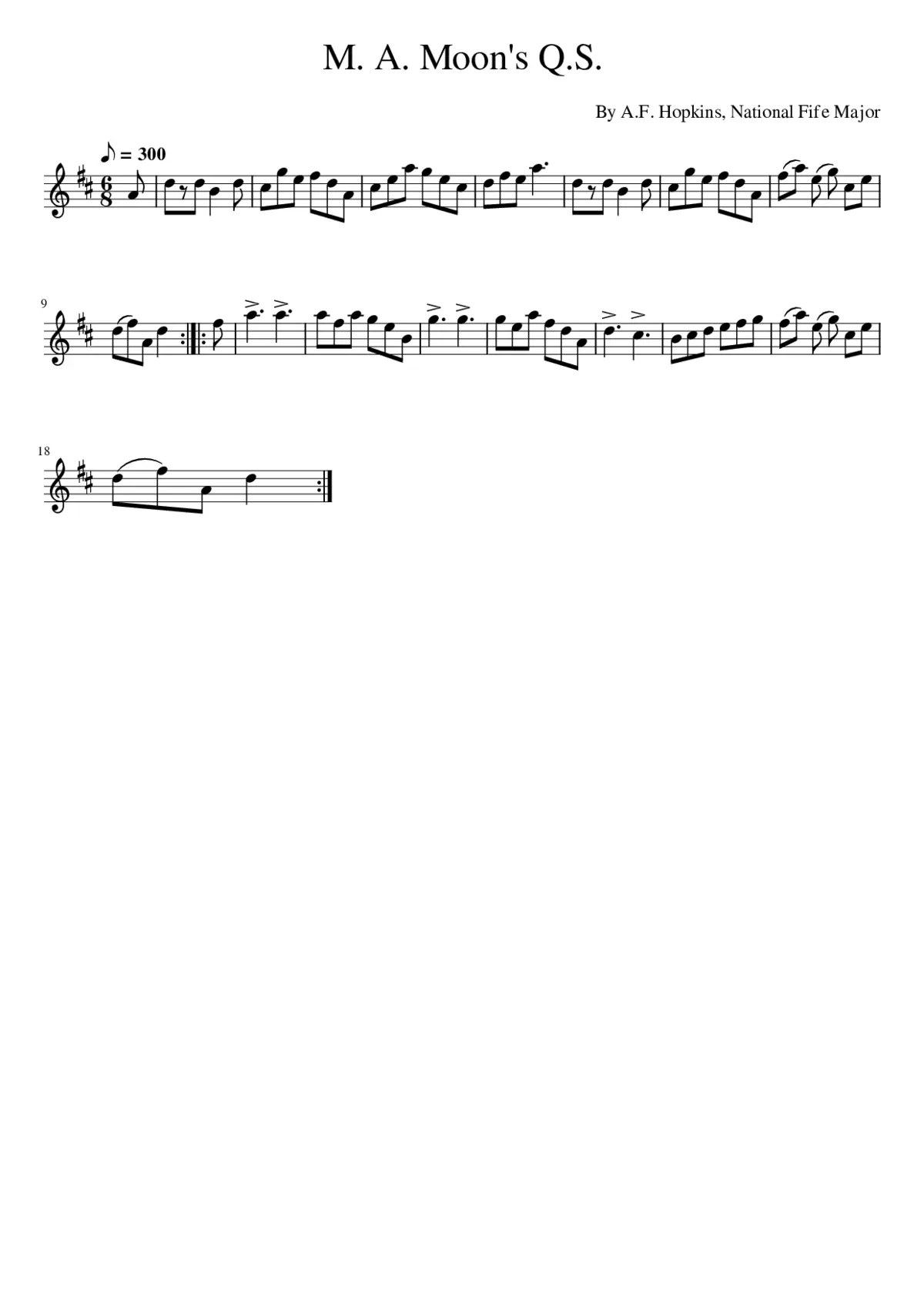 M. A. Moon's Q.S. - Page 1