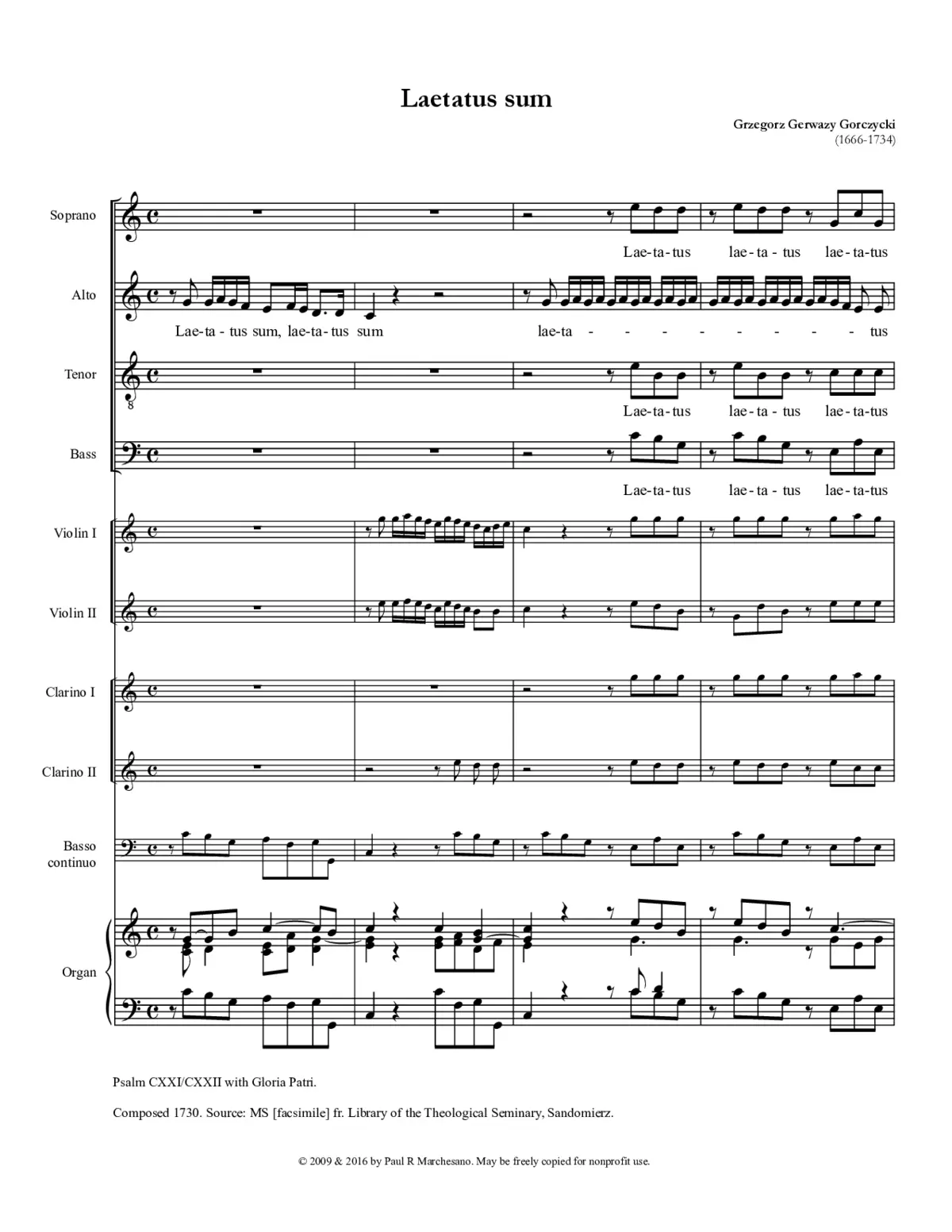 Laetatus sum - Page 1