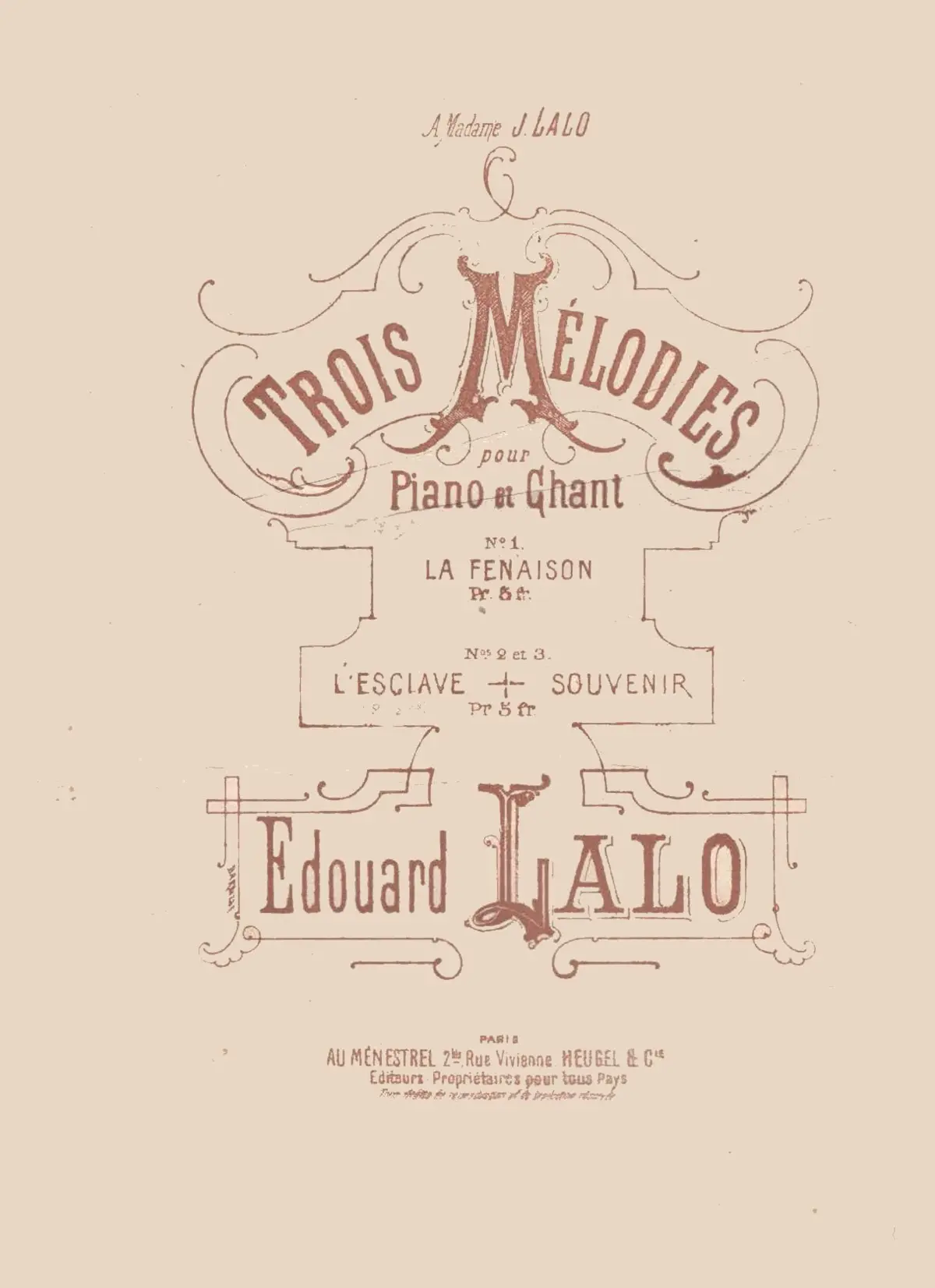 Trois mélodies - Page 1