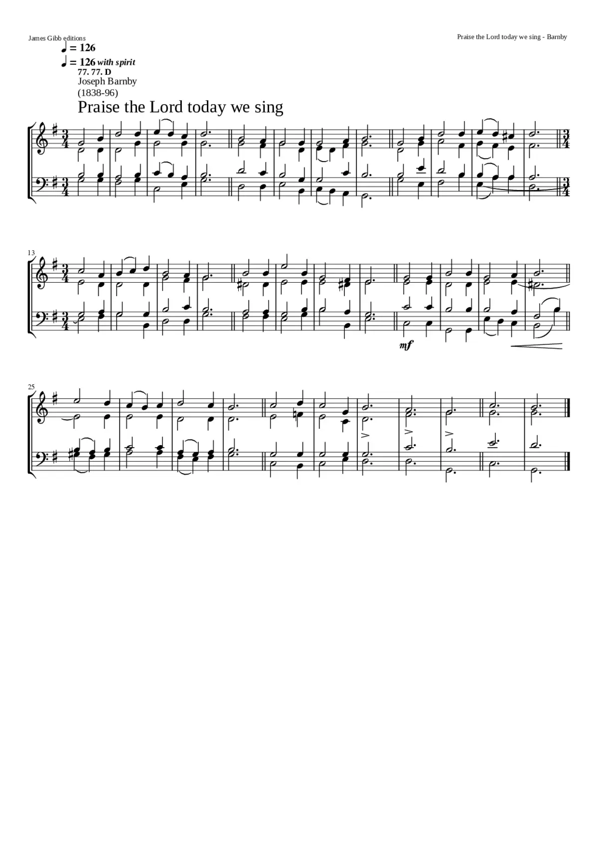 Praise the Lord today we sing - Page 1