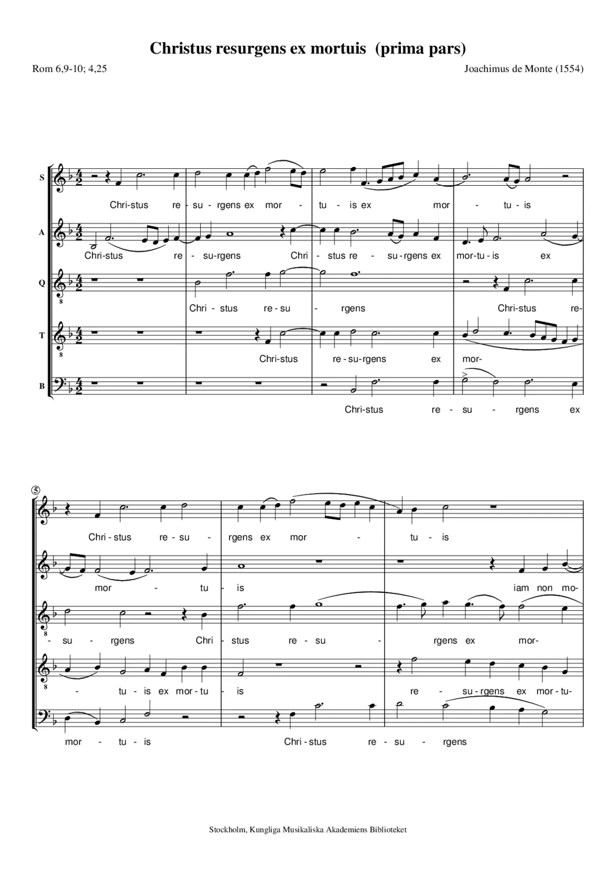 Christus resurgens ex mortuis (prima pars) - Page 1