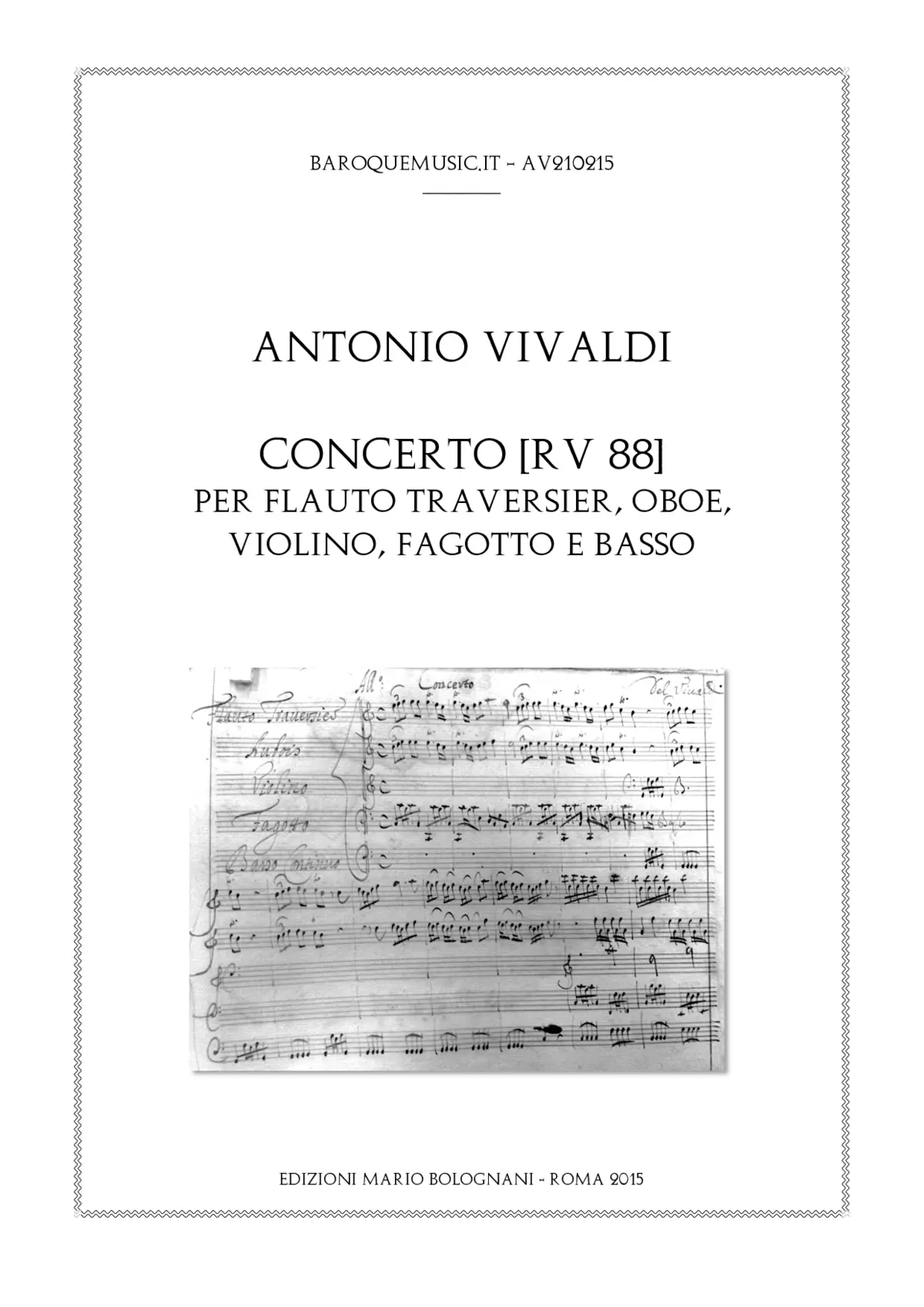 Concerto for Flute, Oboe, Violin, Bassoon and Continuo in C major - Page 1