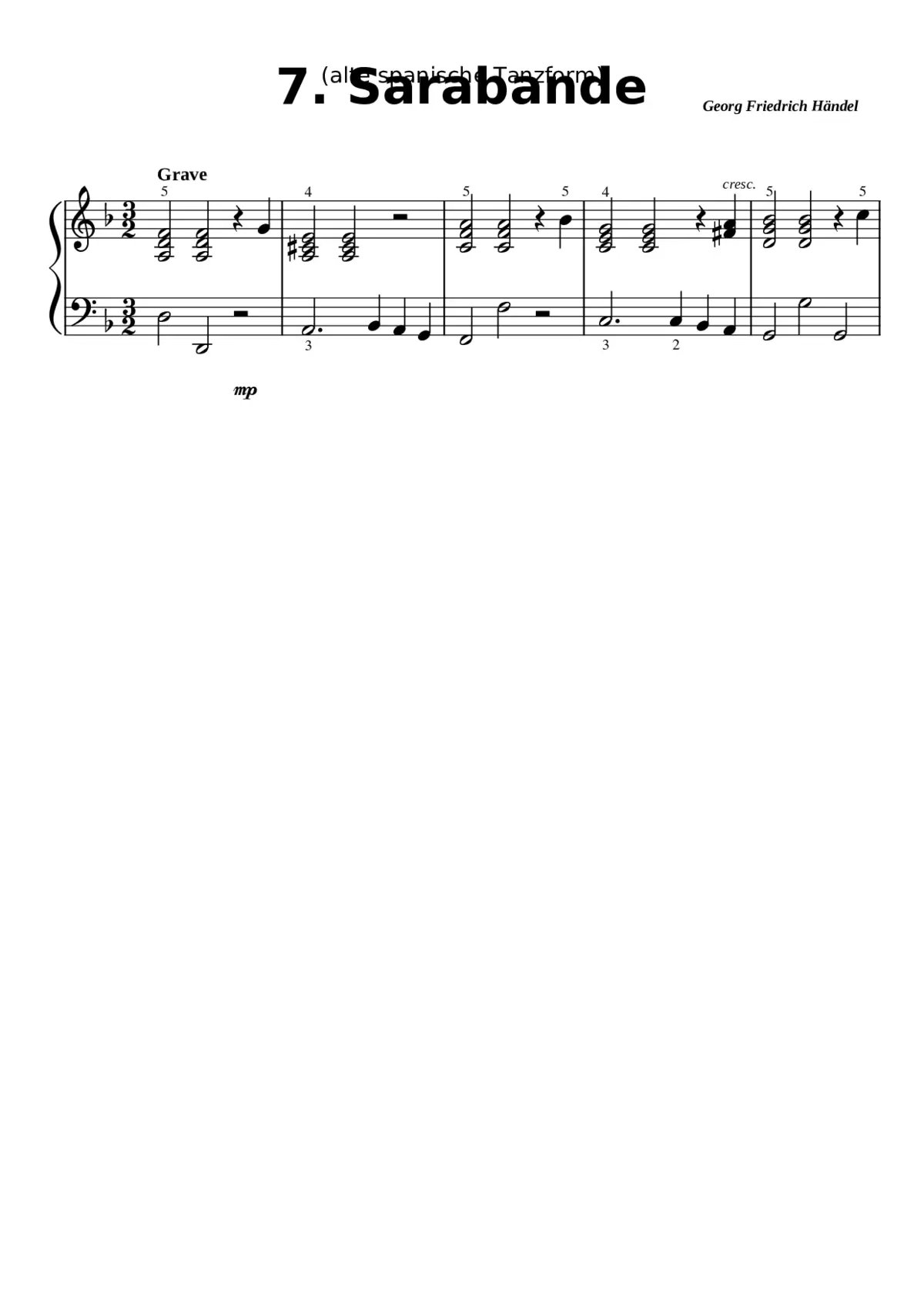 Suite in D minor HWV 437 - Page 1