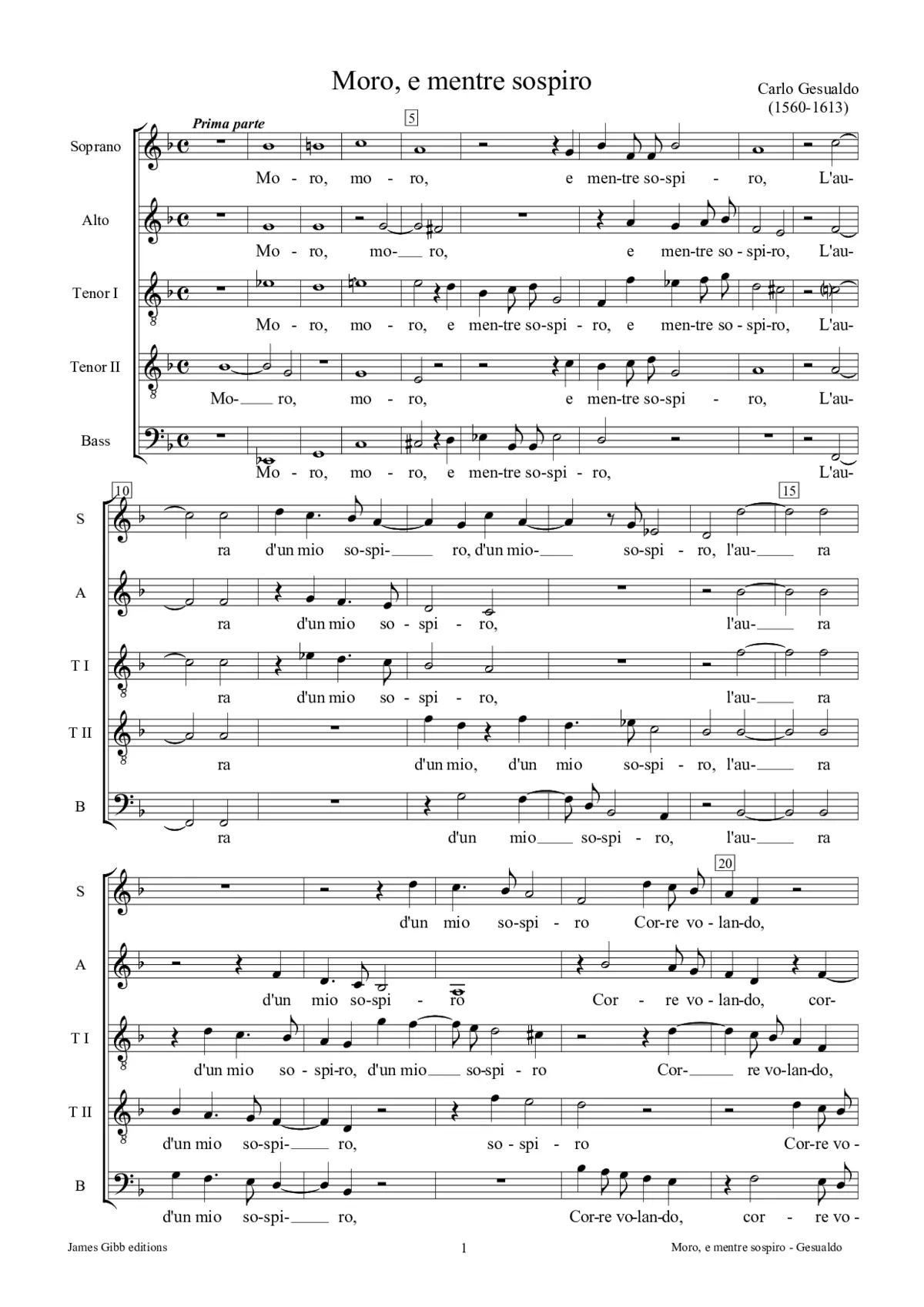Moro, e mentre sospiro - Page 1
