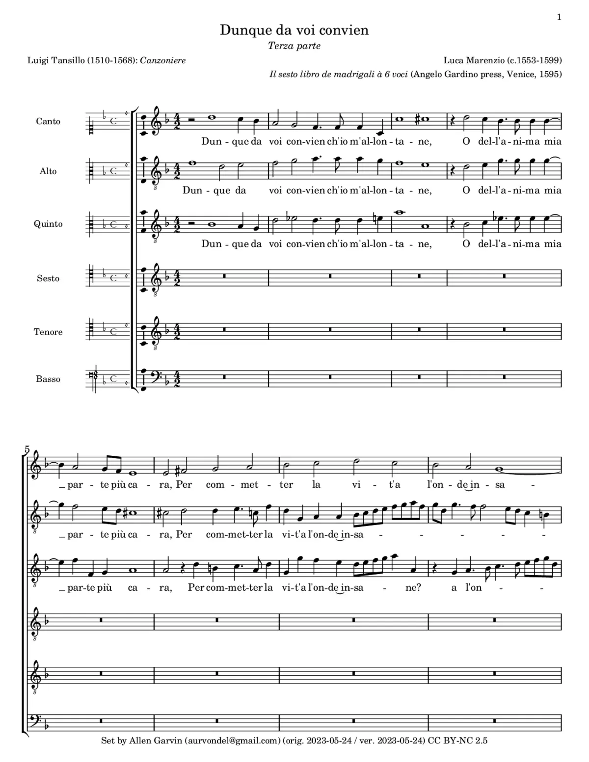 Dunque da voi convien - Page 1