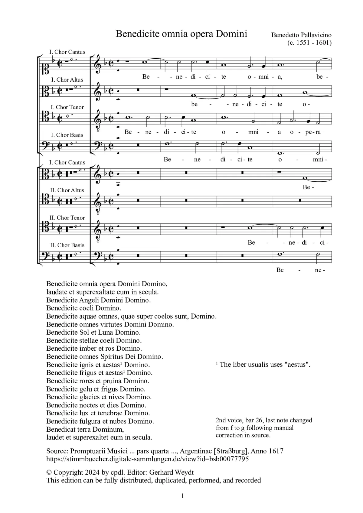Benedicite omnia opera - Page 1