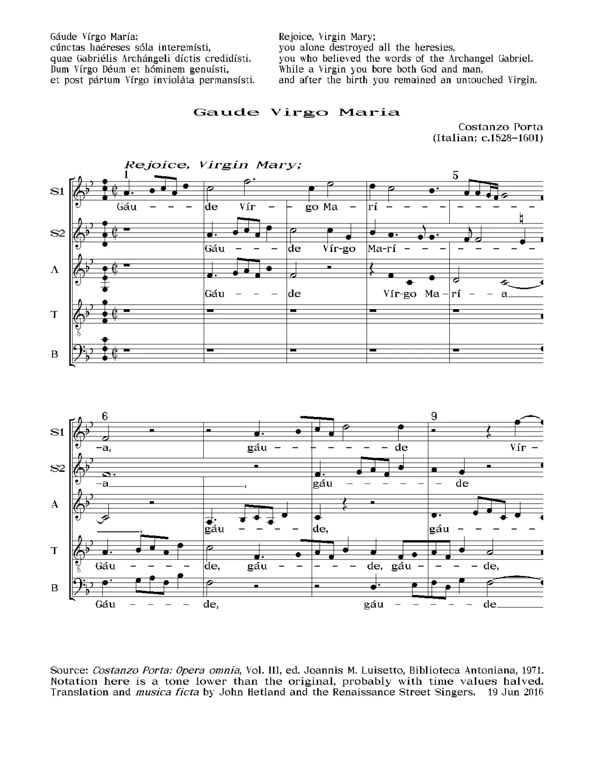 Gaude Virgo Maria - Page 1