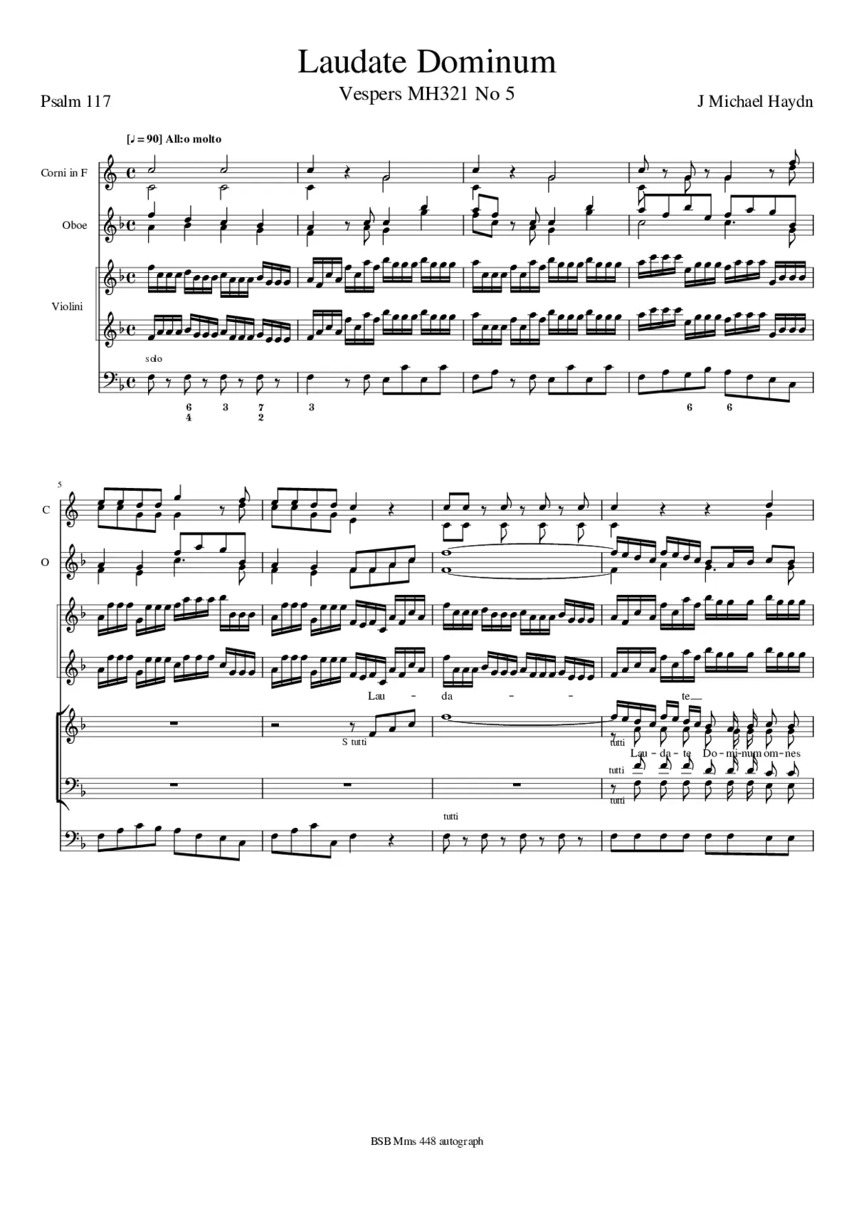 Laudate Dominum, MH 321-5 - Page 1