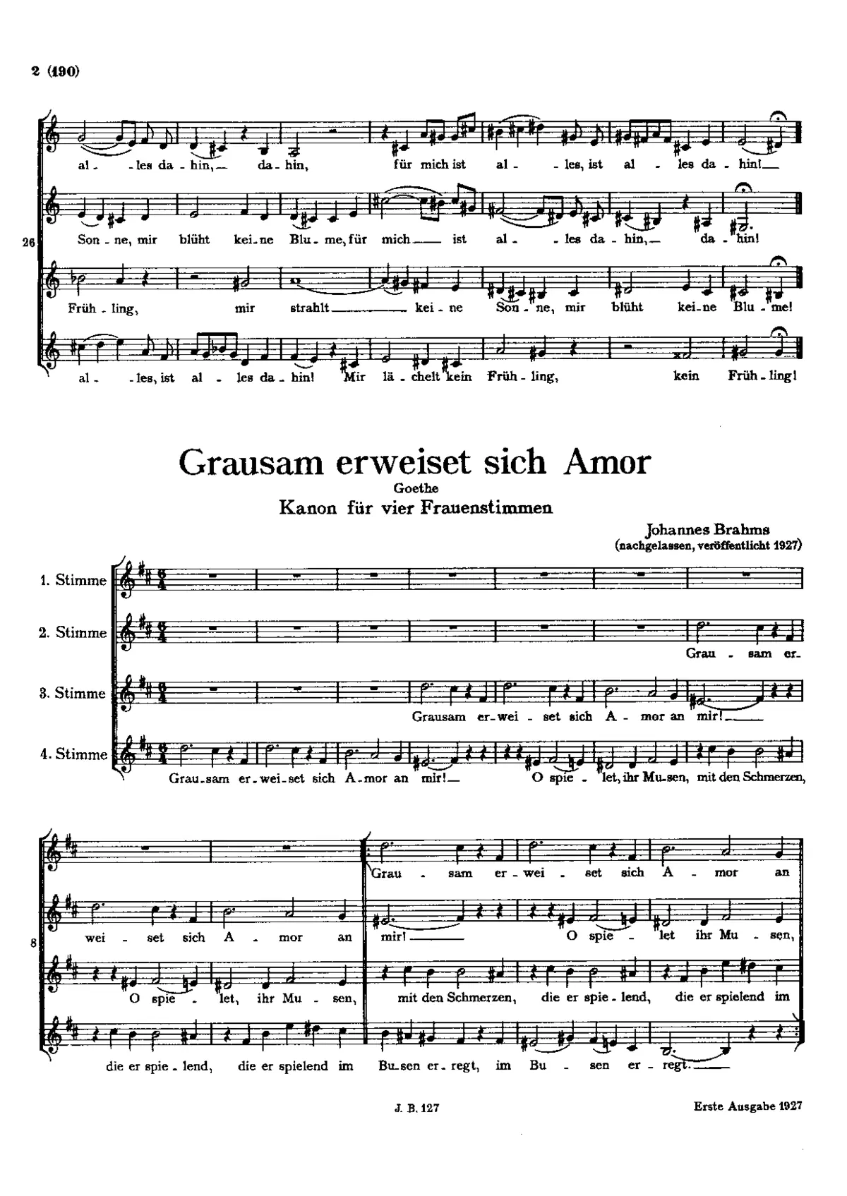 Grausam erweiset sich Amor, WoO 24 - Page 1
