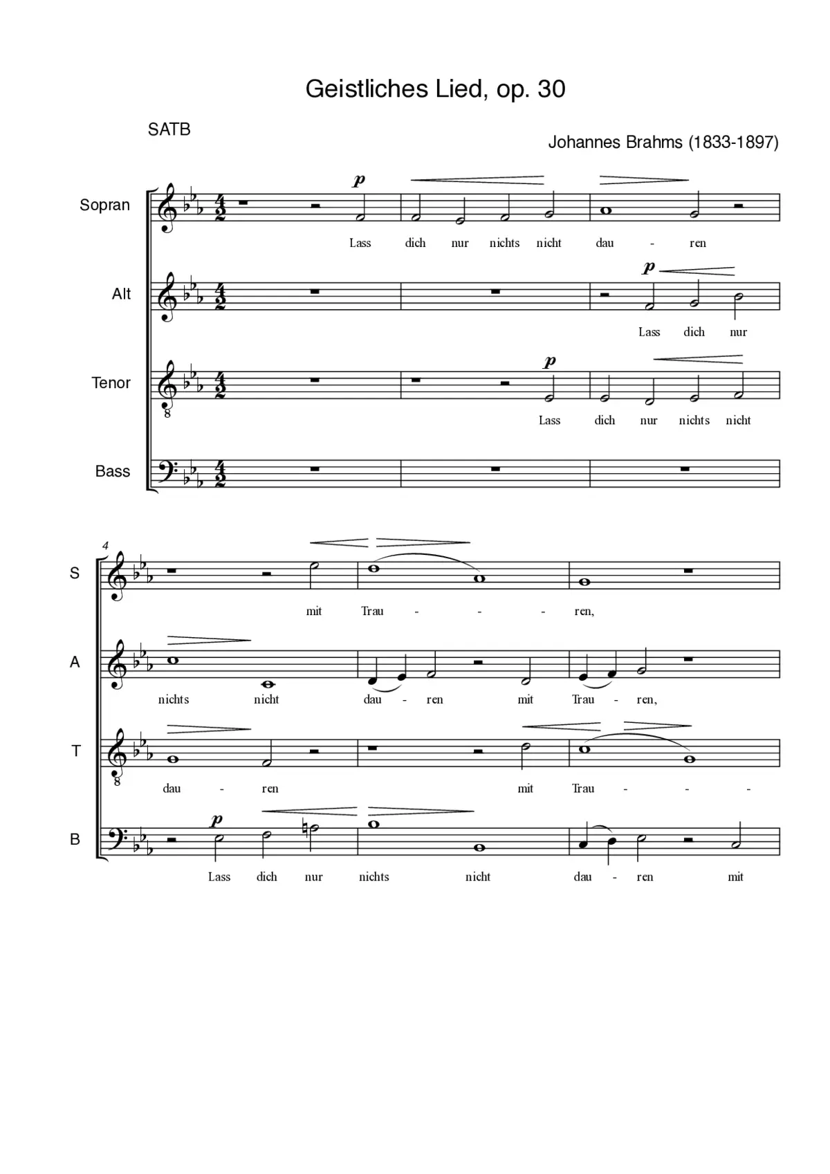 Geistliches Lied, Op. 30 - Page 1