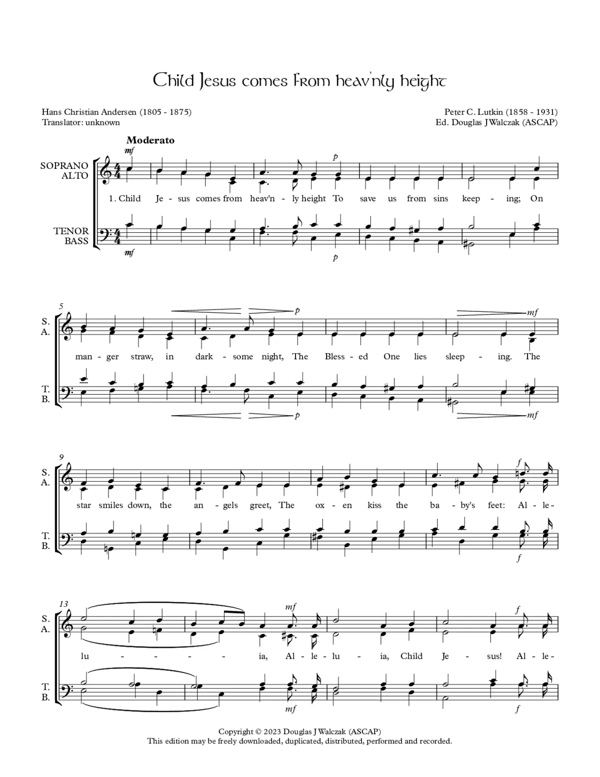 Child Jesus comess from heavenly height - Page 1