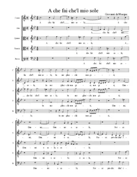 A che fai che'l mio sole