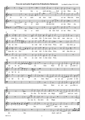 Das erst und ander Kapitel des Hohenliedes Salomonis