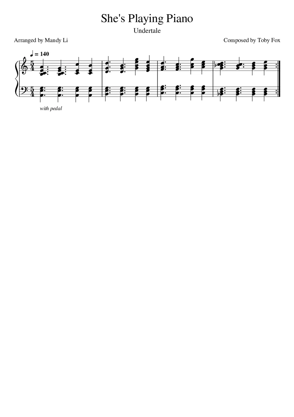 She's Playing Piano - Page 1