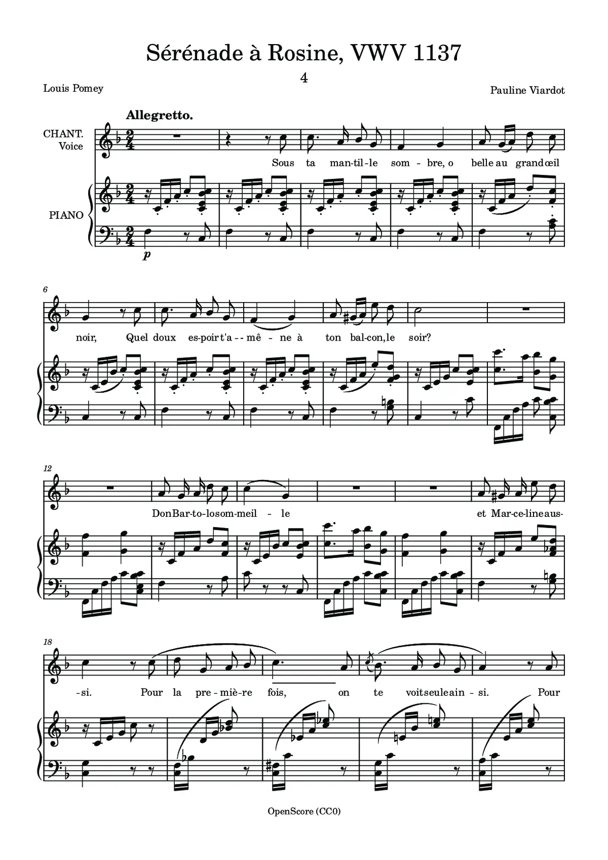 Sérénade à Rosine, VWV 1137 - Page 1