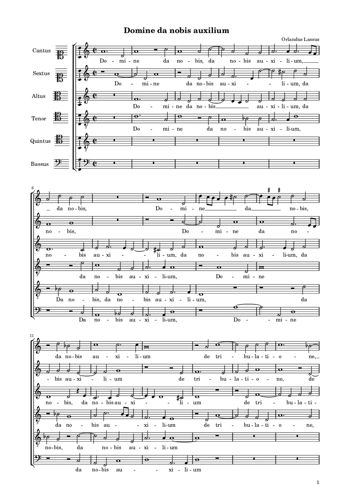 Domine da nobis auxilium - Page 1