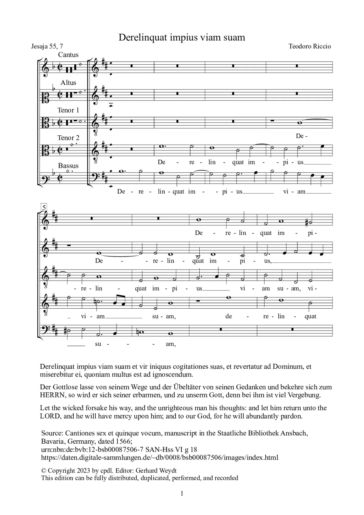 Derelinquat impius viam suam - Page 1