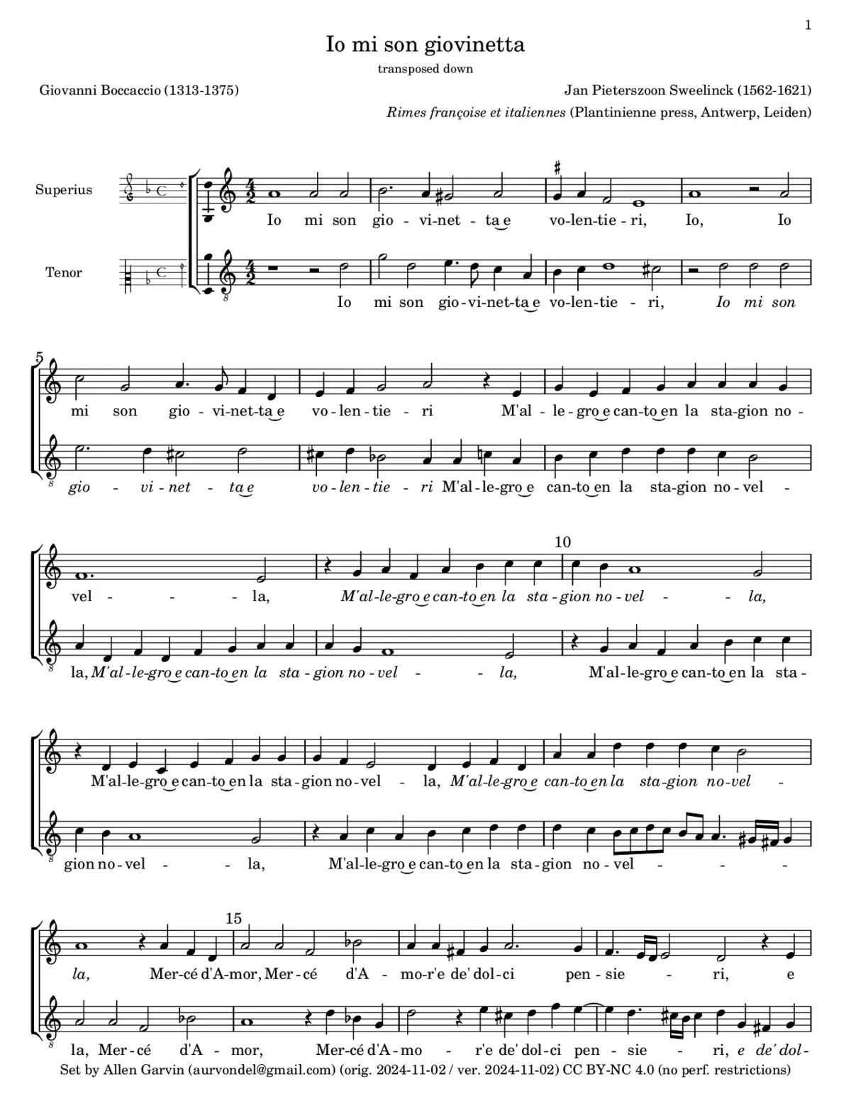 Io mi son giovinetta - Page 1