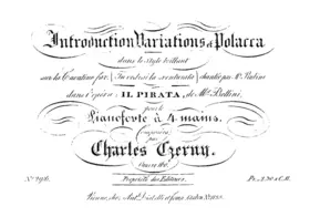 Introduction, variations et polonaise dans le style brillant sur la cavatine, 'Tu vedrai la sventurata'