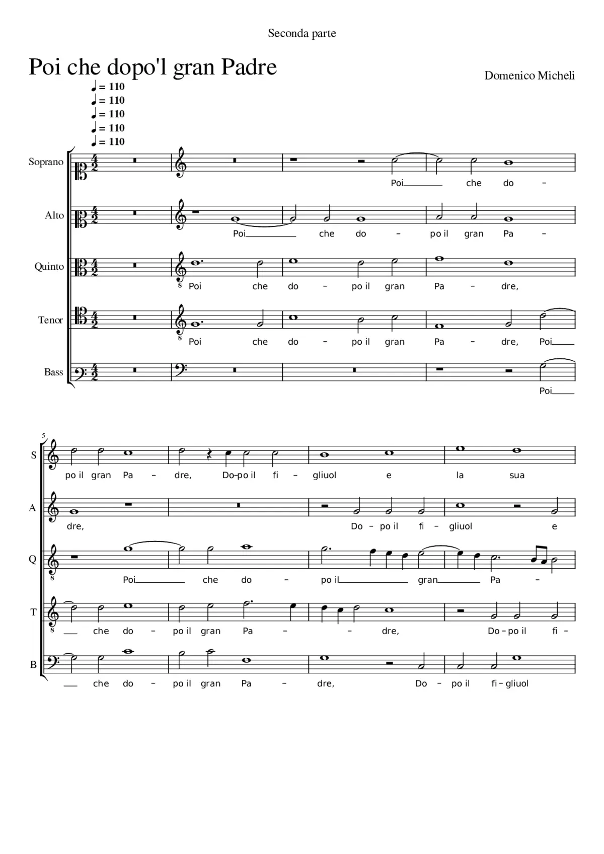 Poi che dopo'l gran Padre - Page 1