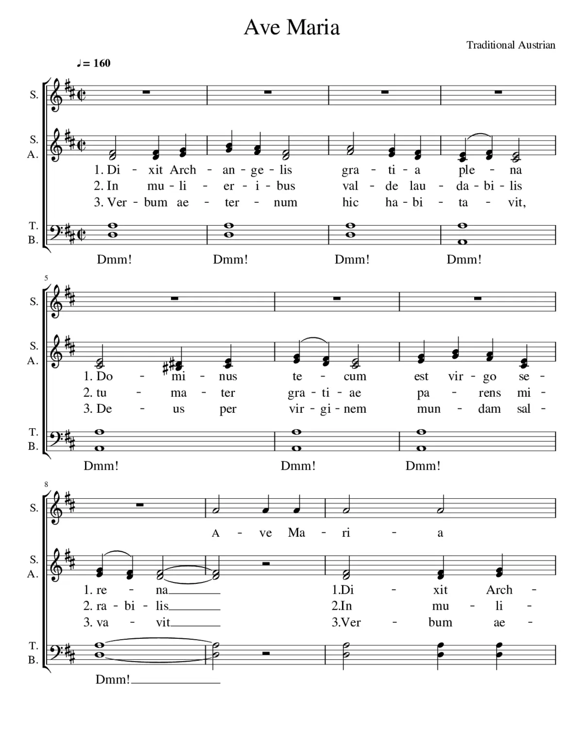 Ave Maria - Dixit archangelis - Page 1
