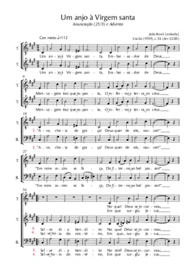 Um anjo à Virgem santa