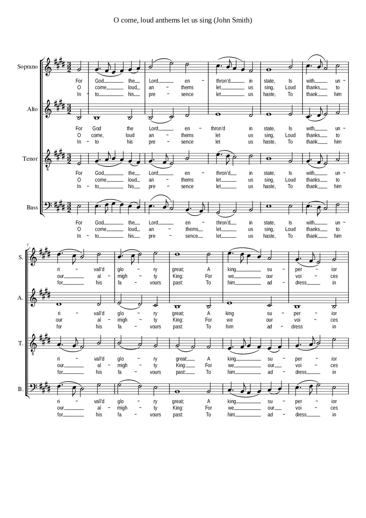 O come loud anthems let us sing - Page 1