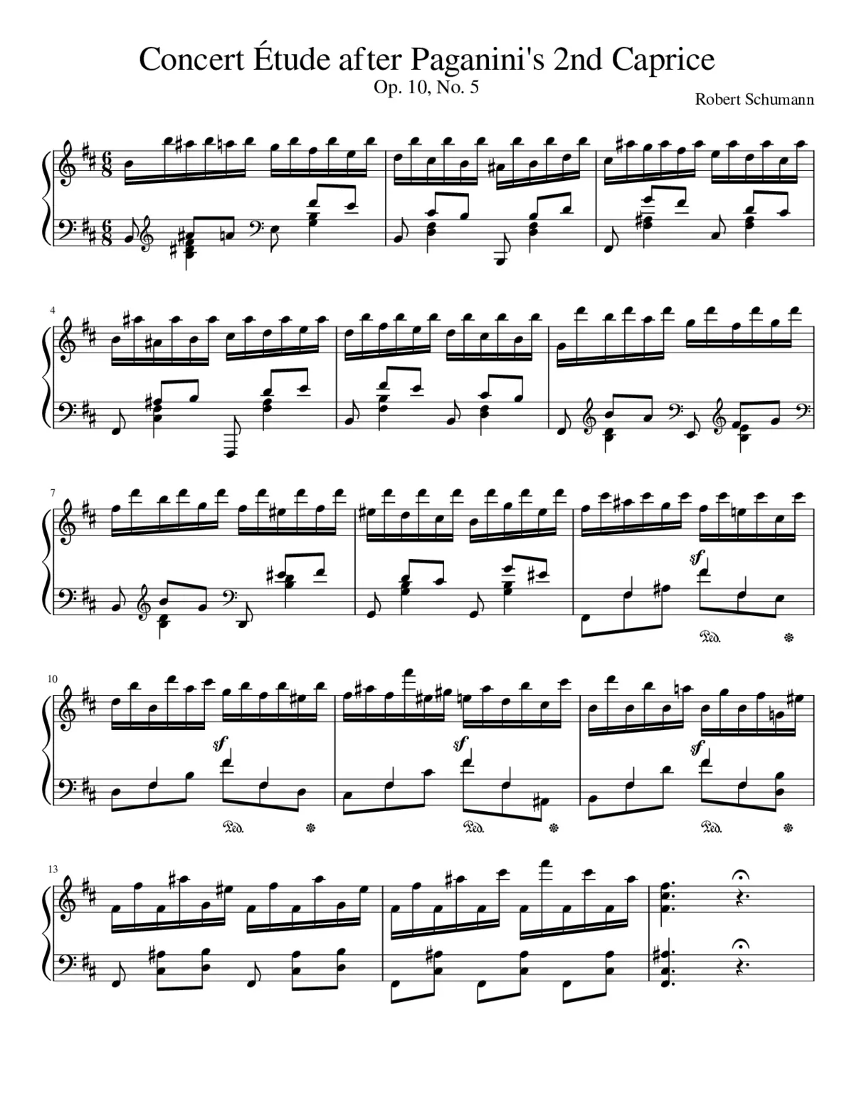 6 Concert Etudes after Paganini Caprices Op.10 - Page 1