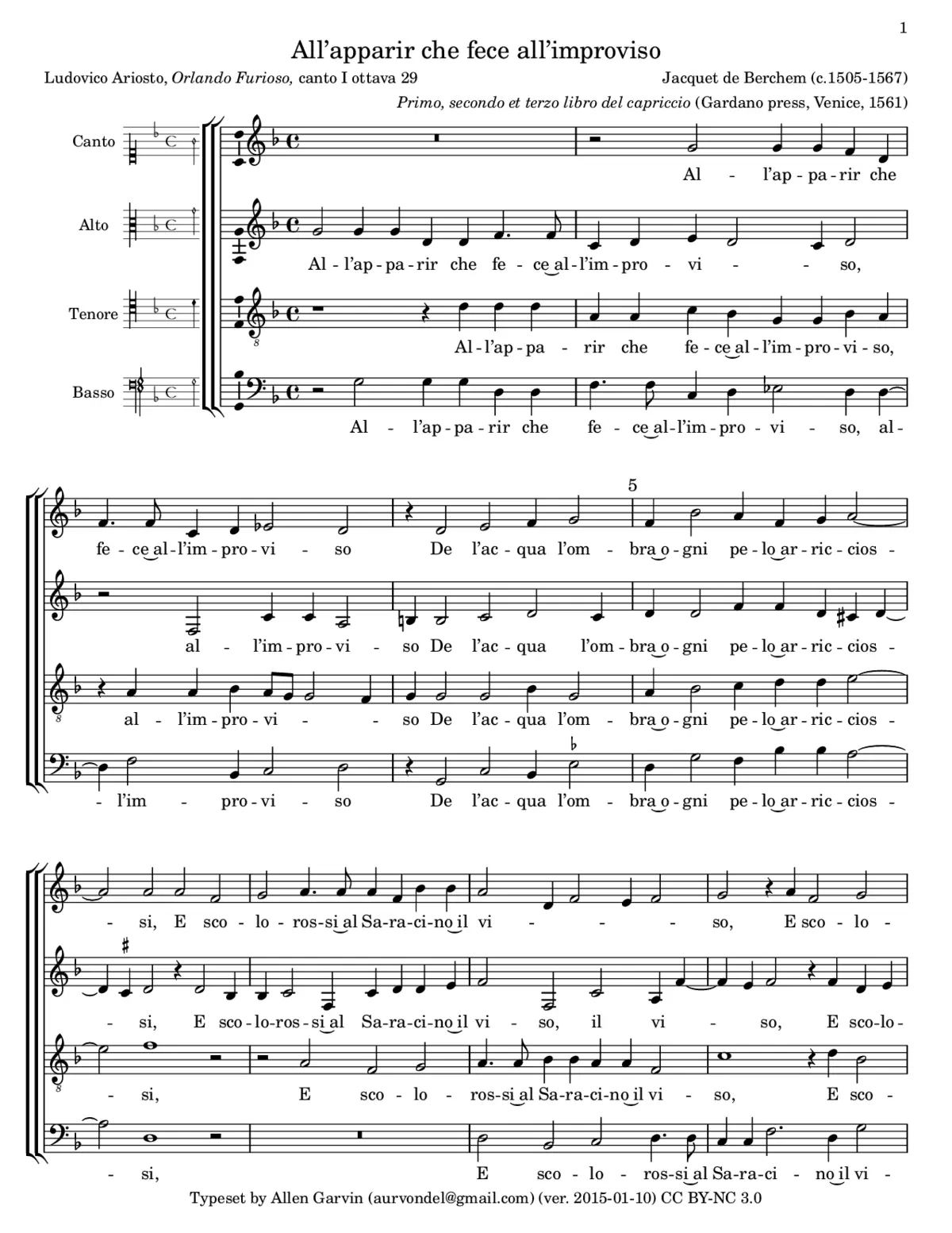 All'apparir che fece all'improviso - Page 1