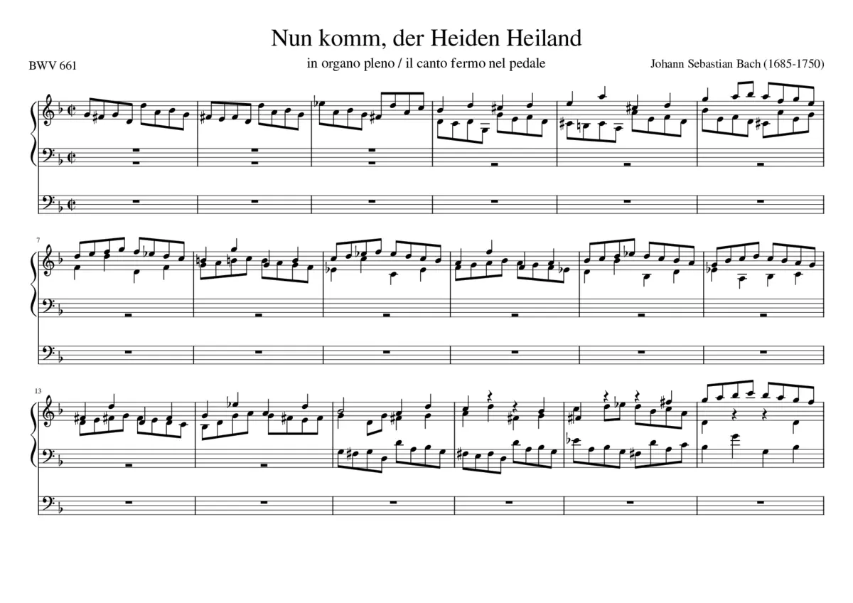 Nun komm der Heiden Heiland BWV 661 - Page 1