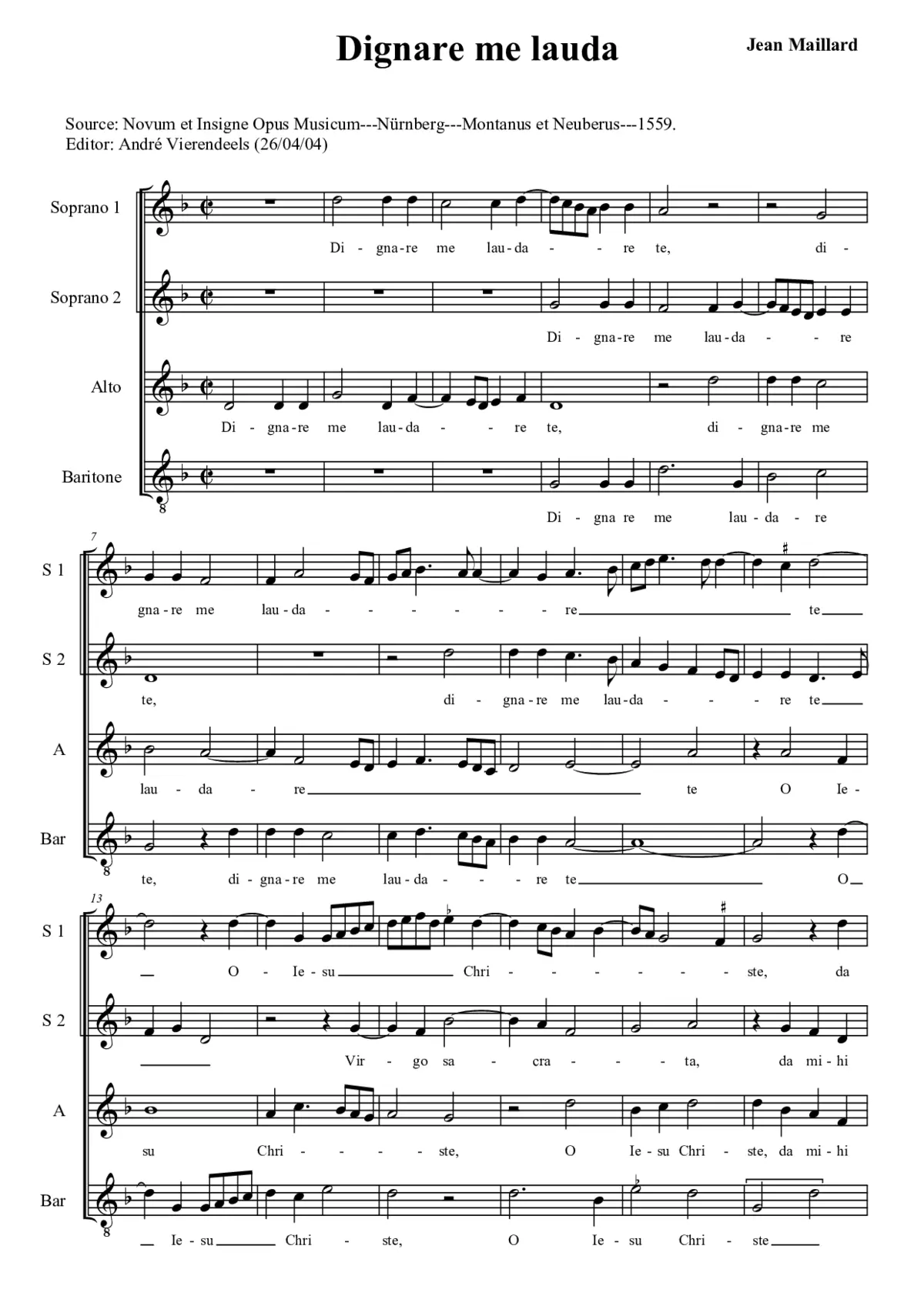 Dignare me laudare te - Page 1
