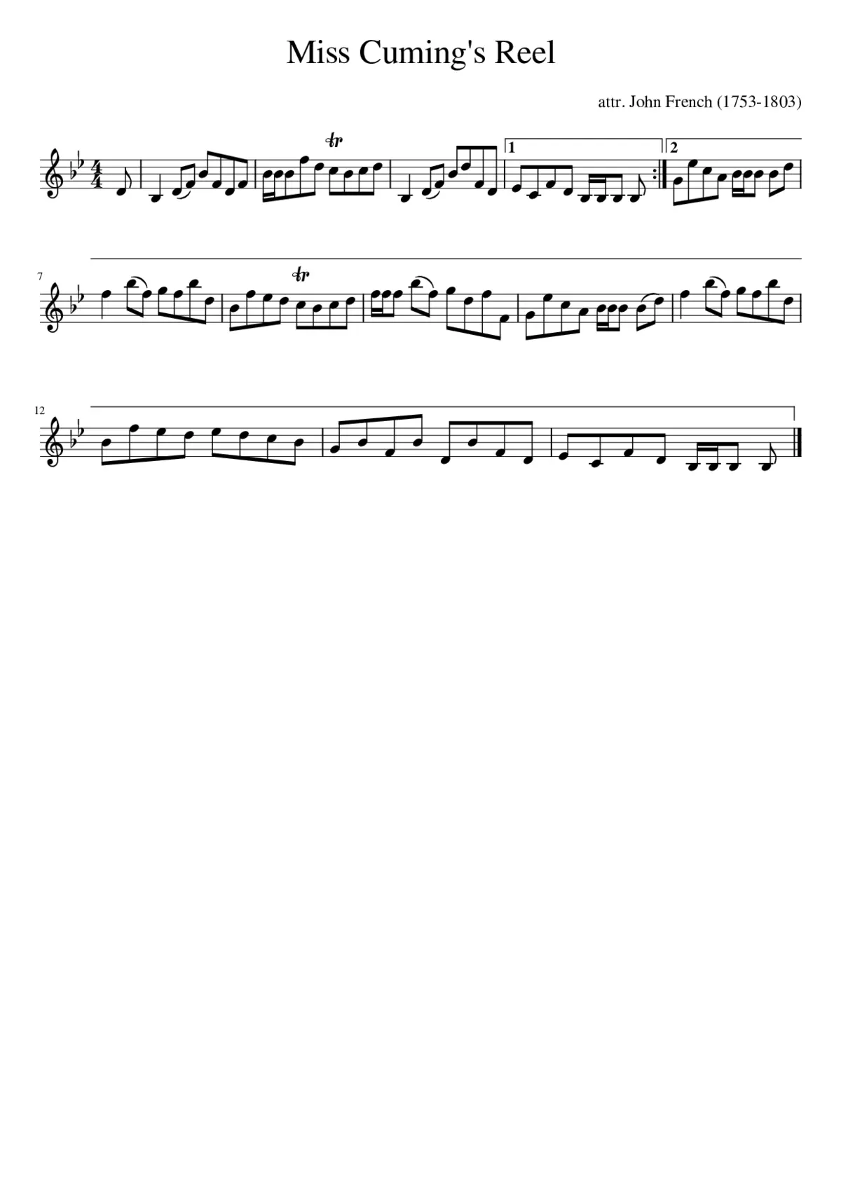 Miss Cuming's Reel - Page 1