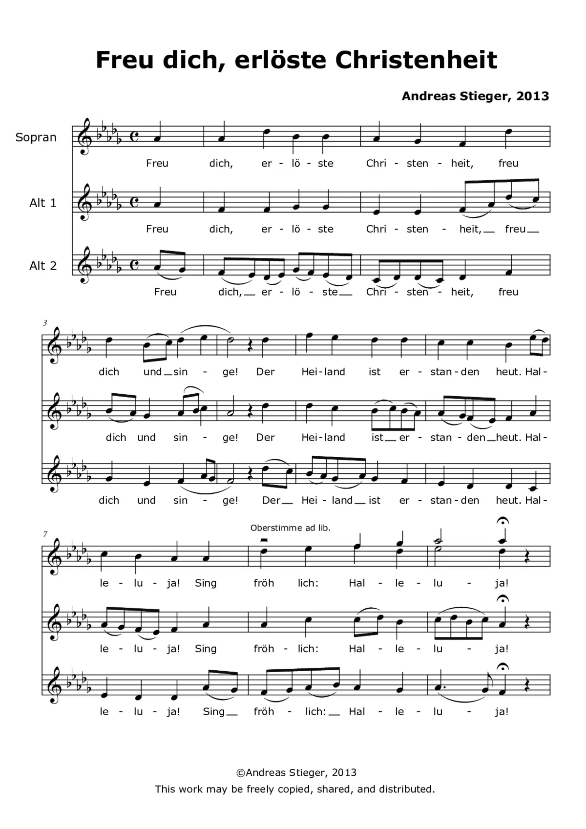 Freu dich, erlöste Christenheit - Page 1
