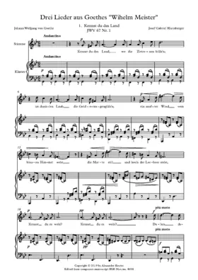 3 Lieder aus Goethes 'Wilhelm Meister'