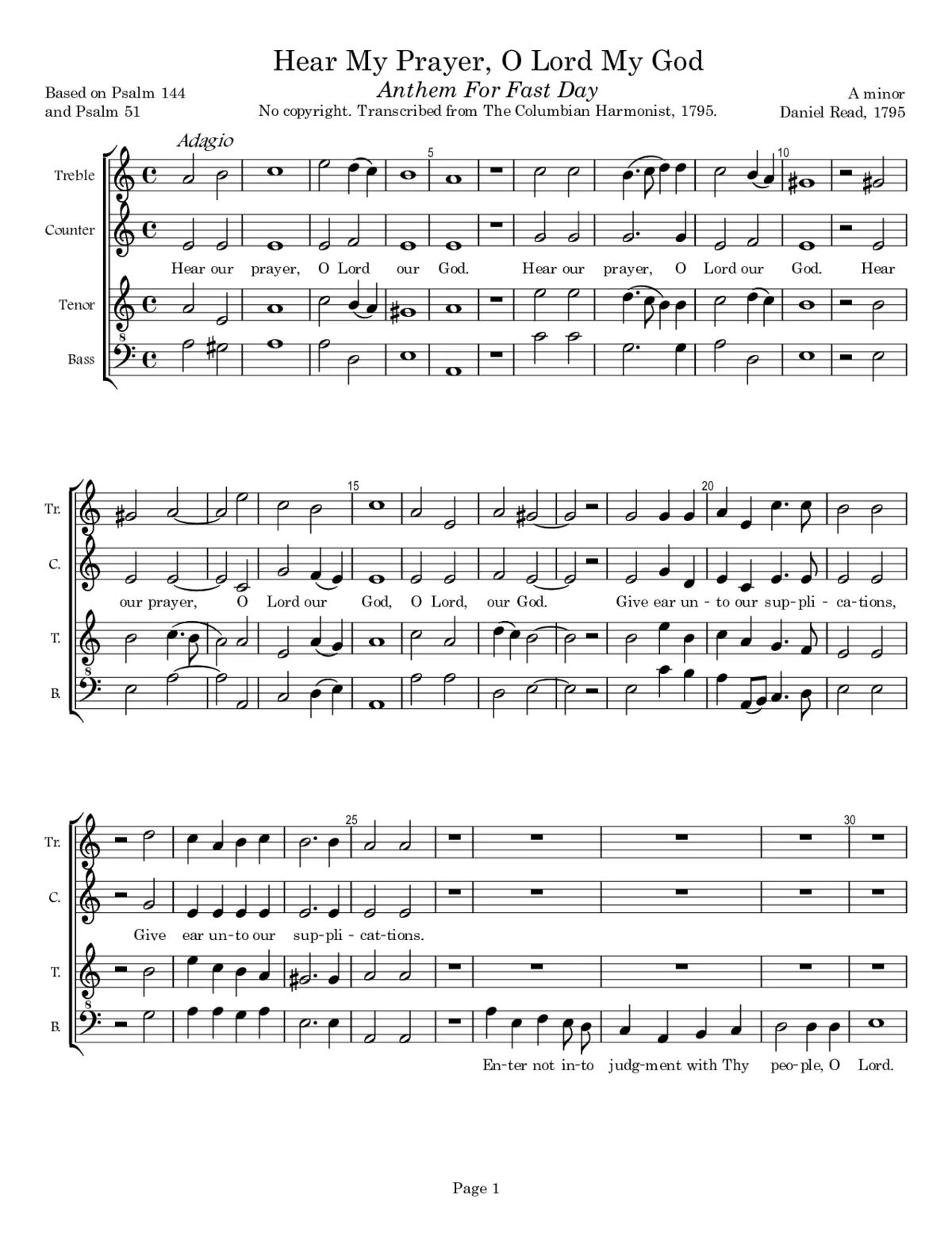 Hear our prayer, O Lord our God - Page 1