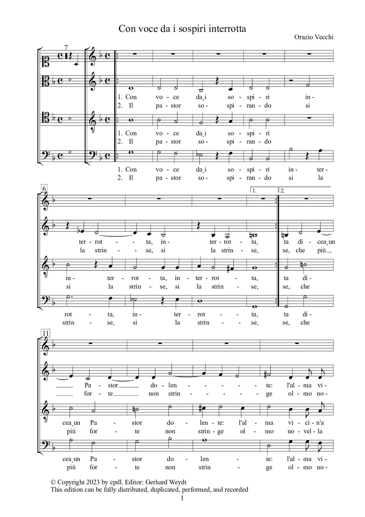 Con voce da i sospiri interrotta - Page 1